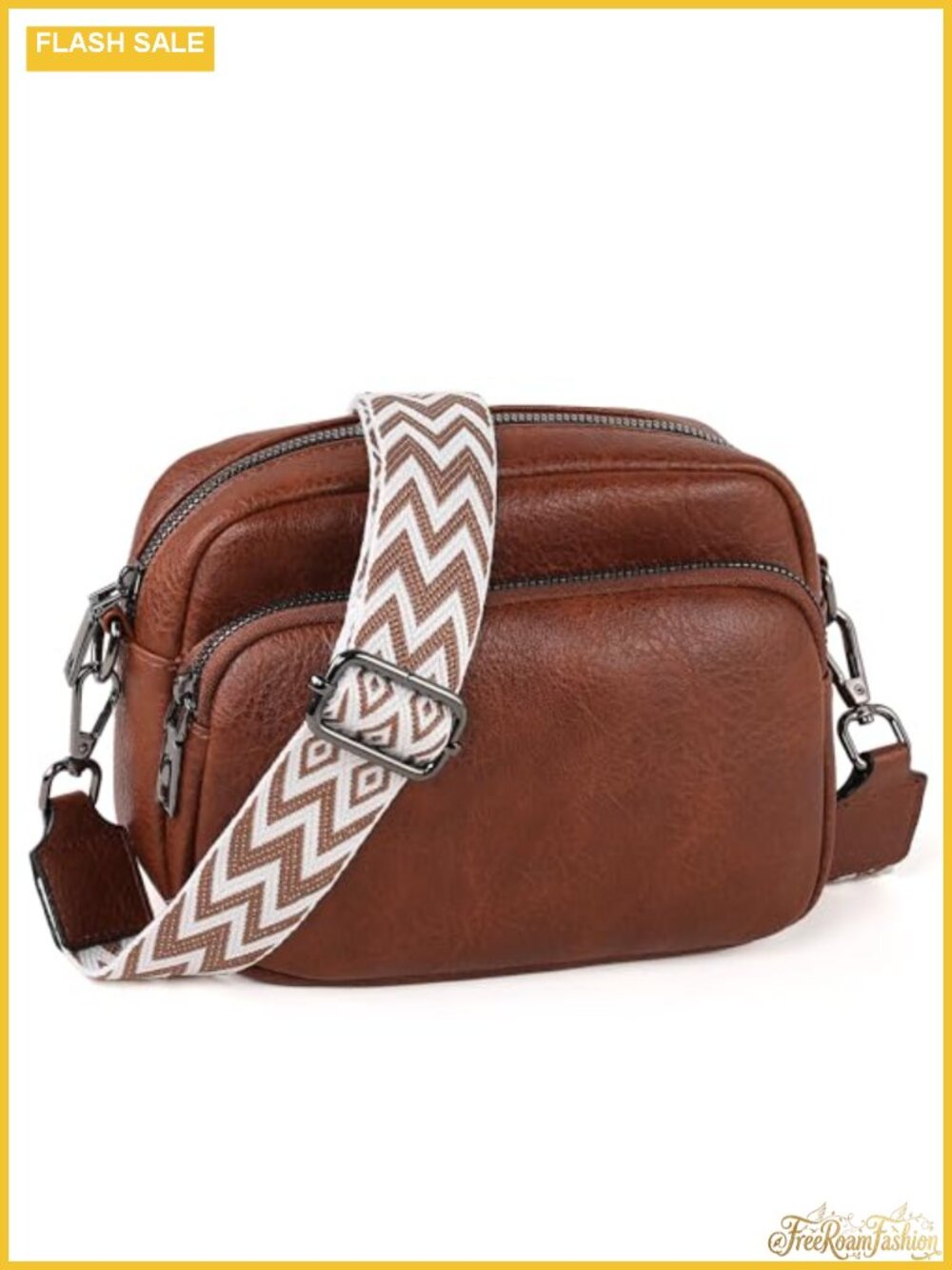 Vegan Leather Crossbody Bag with Adjustable Strap